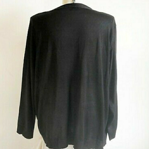 *NEW! NEW DIRECTIONS DRAPED COWL NECK PLUS SIZE TOP 2X  BLACK WHITE PULL OVER - Picture 5 of 9